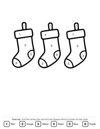 Three Christmas stockings with white cuffs and heels, arranged in a row on a white background